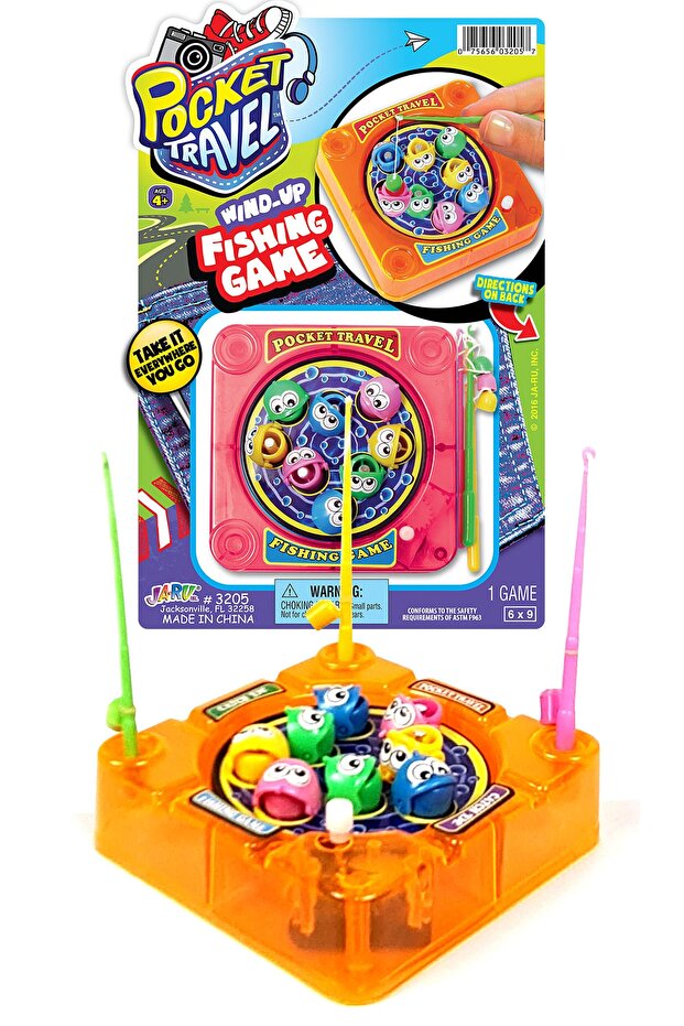 Mini Wind Up Fishing Game 3 Person Travel Type Pc306