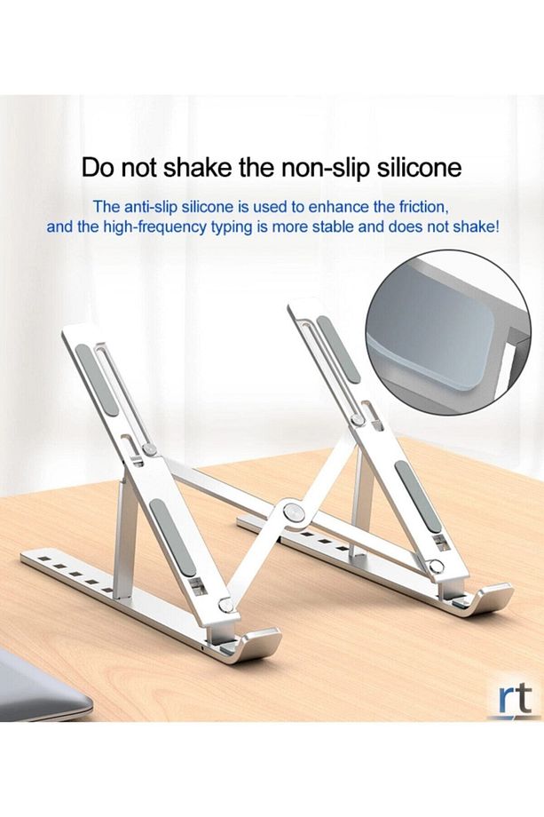 Bilgisayar Laptop Standı Macbook Notebook Stant Katlanabilir Ayarlanabilir Metal Stand - 6