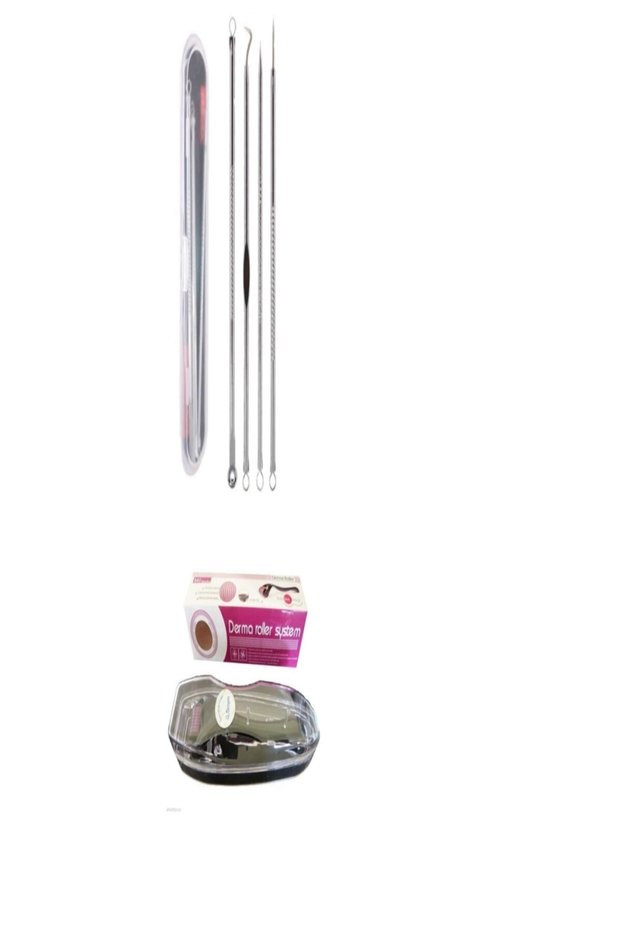 Izla Acne-Blackhead Cleaner 4-Pack Comedone Silver Comedone + Dermaroller Titanium Tip