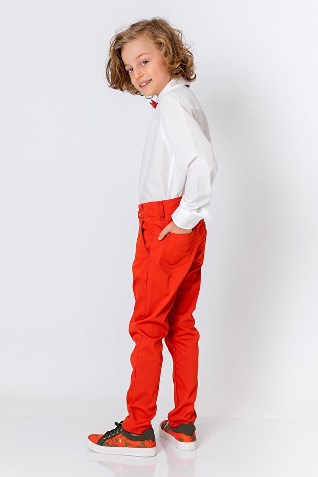 بنطلون برتقالي للأولاد - 4