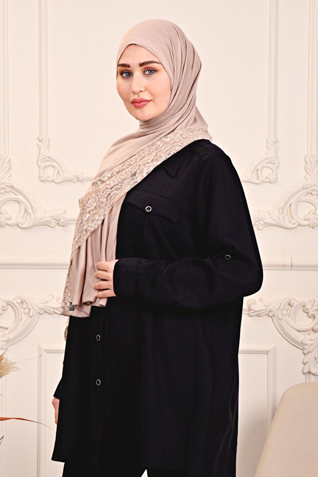 Penye Şal Dantelli - 4