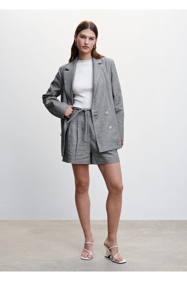 Kruvaze Keten Ceket - 2