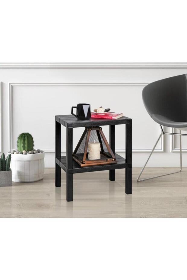 MODÜLER 2 RAFLI SİYAH - 1