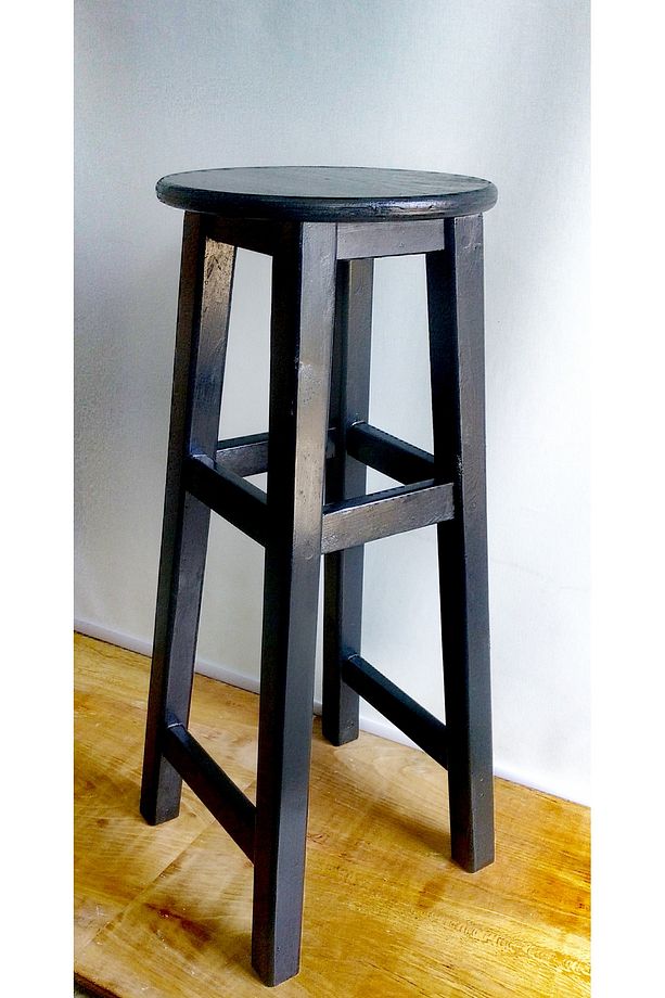 Ahşap Bar Taburesi-70 Cm Oturma Yüksekliği- Ceviz Renk - 1