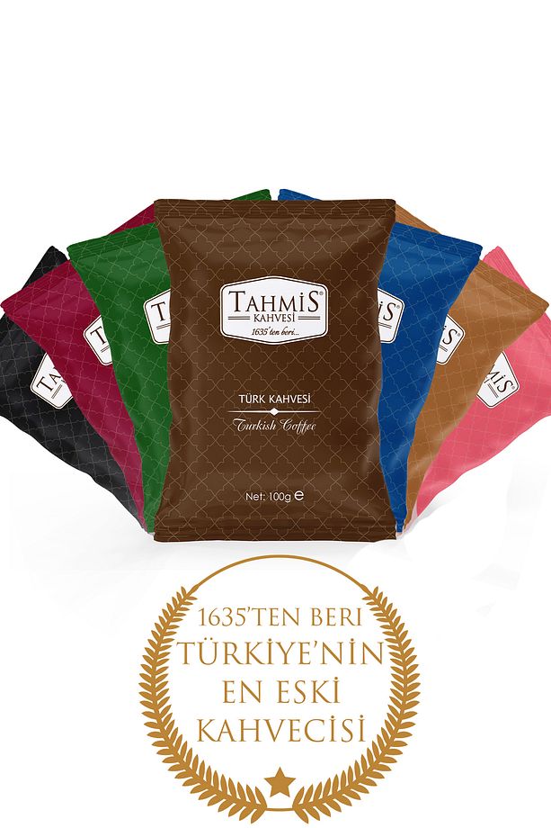 7'li Türk Kahvesi Seti 100 G (damla Sakızlı-çilekli-menengiç-osmanlı-dibek-kakule-türk) - 1