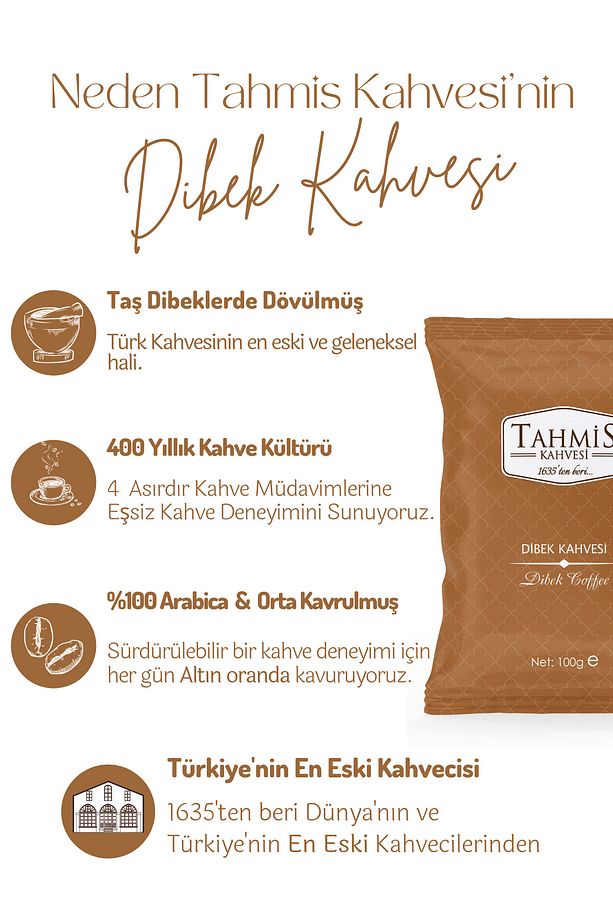 10'lu Sade Dibek Türk Kahvesi 100 gr 10'lu Paket Seti - 4