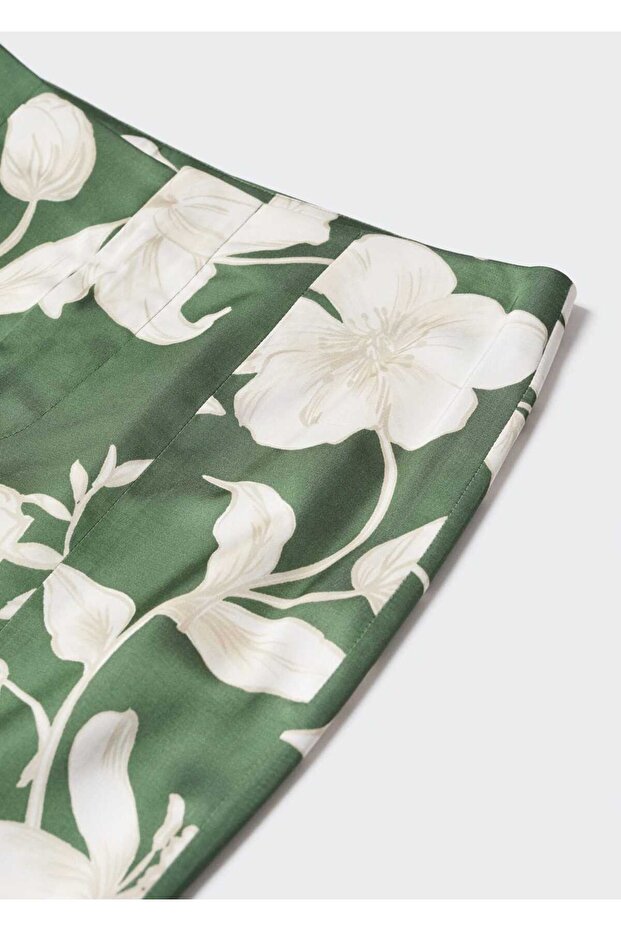 Çiçek Desenli Flared Pantolon - 6