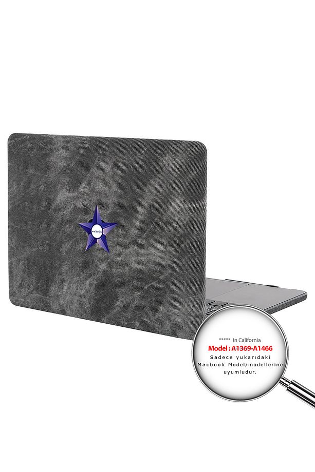 Macbook Air Kılıf 13inç (ESKİ USB'Lİ MODEL 2010-2017) A1369 A1466 Ile Uyumlu Fabric01 - 2