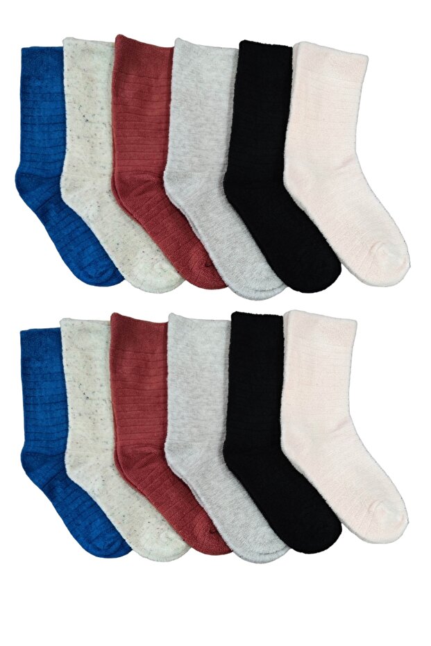 Women's Winter Reverse Towel Thick Socks 12 Pairs Cotton Thermal