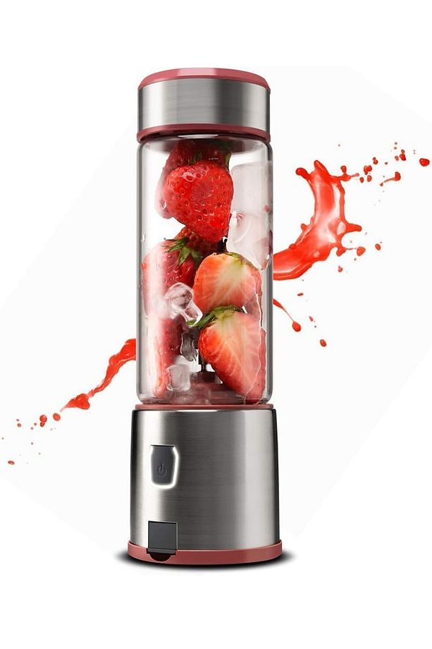 Taşınabilir Blender Cam Şişe Yüksek Isı Direnci Mini Şarj Edilebilir Kullanışlı Buz Kırma - 1