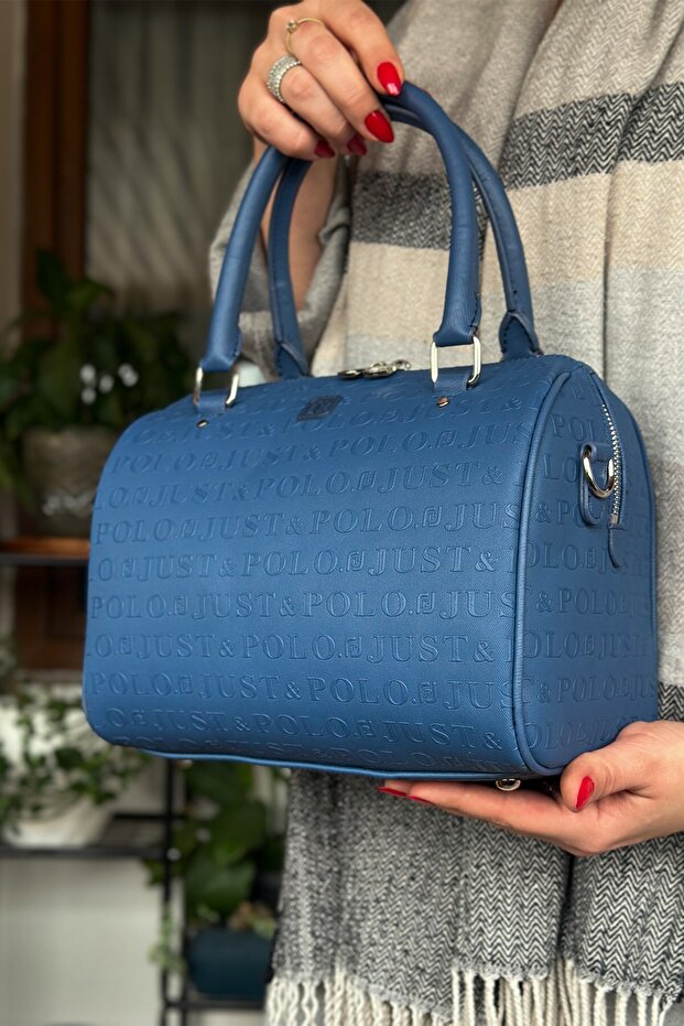 Petrol Color - 26 cm - 20 cm - 16 cm Women's Shoulder Bag Handmade Saddle Stitched 4085-as