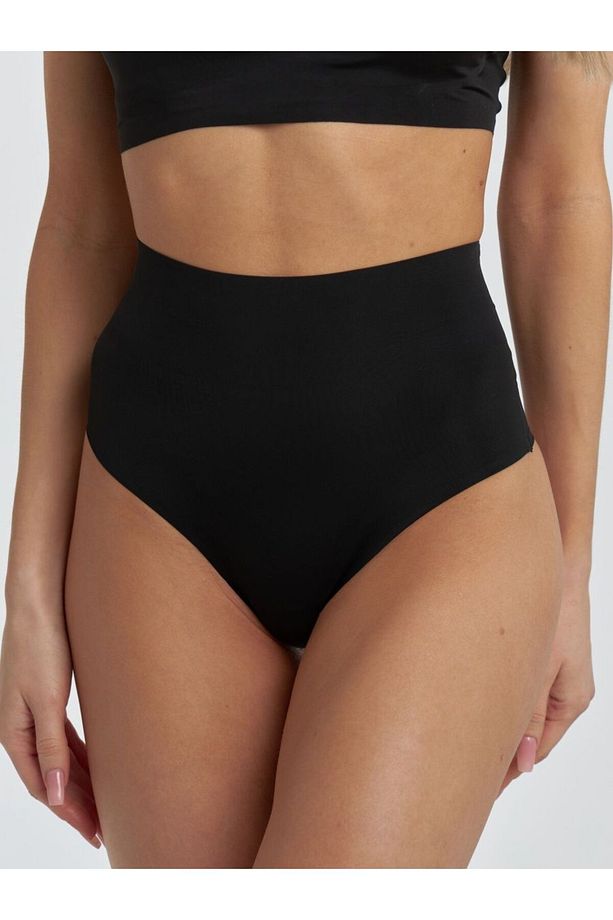 Arpina Model Lazer Kesim Görünmez String Model Slip Siyah Renk - 4