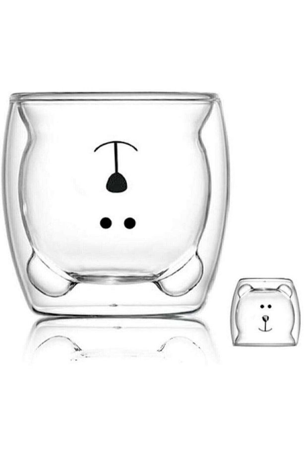 Ayıcıklı Çift Cidarlı Tasarım Cam Bardak 250 Ml Coffee2 - 4