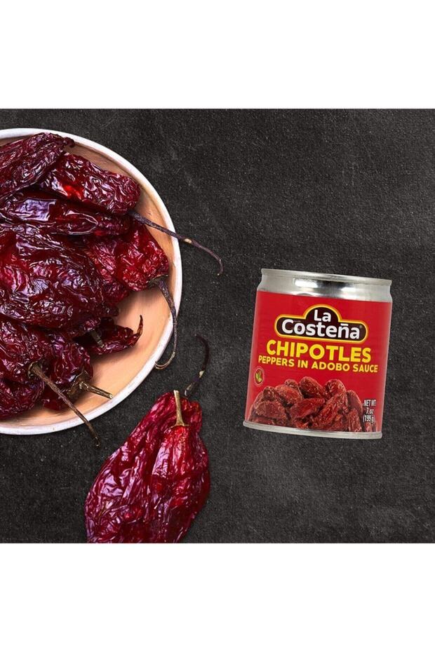 Chipotle Peppers 199gr ( 7 Oz ) Adobo Soslu Tütsülenmiş Meksika Jalapeno Biberi - 2
