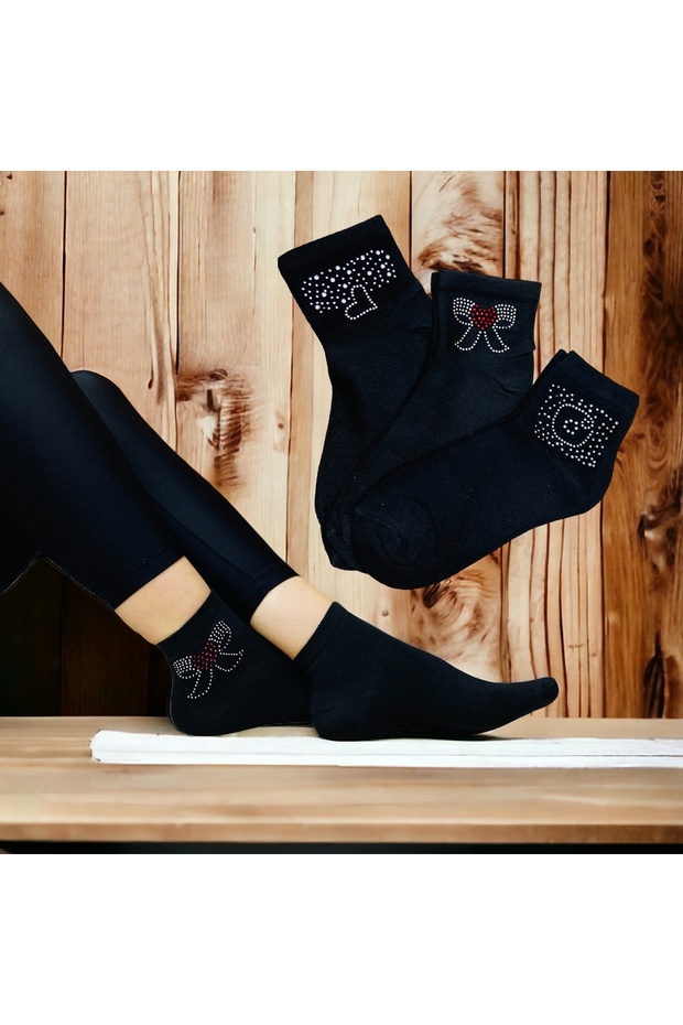 Combed Cotton Women's Socks (with Bow)