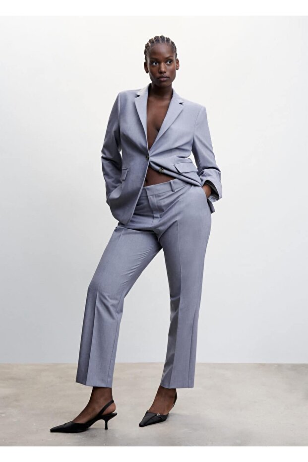 Gerade geschnittene Stoffhose - 7