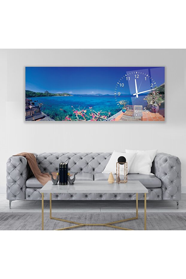 Saatli Deniz Cam Tablo - 1