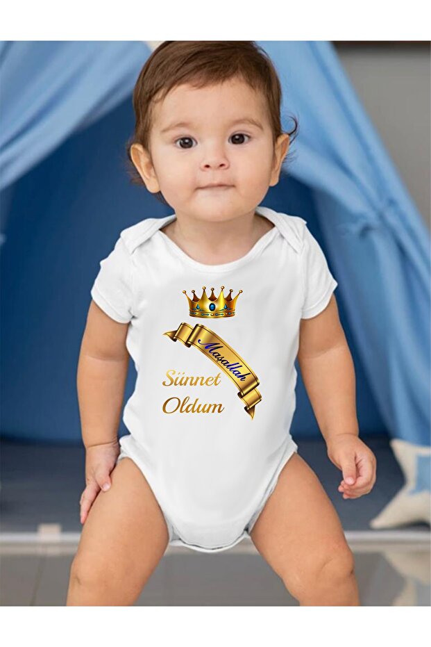 I WAS CIRCUMCITED GOLD PRINTED MODEL 20238 BABY BODY ZIBIN