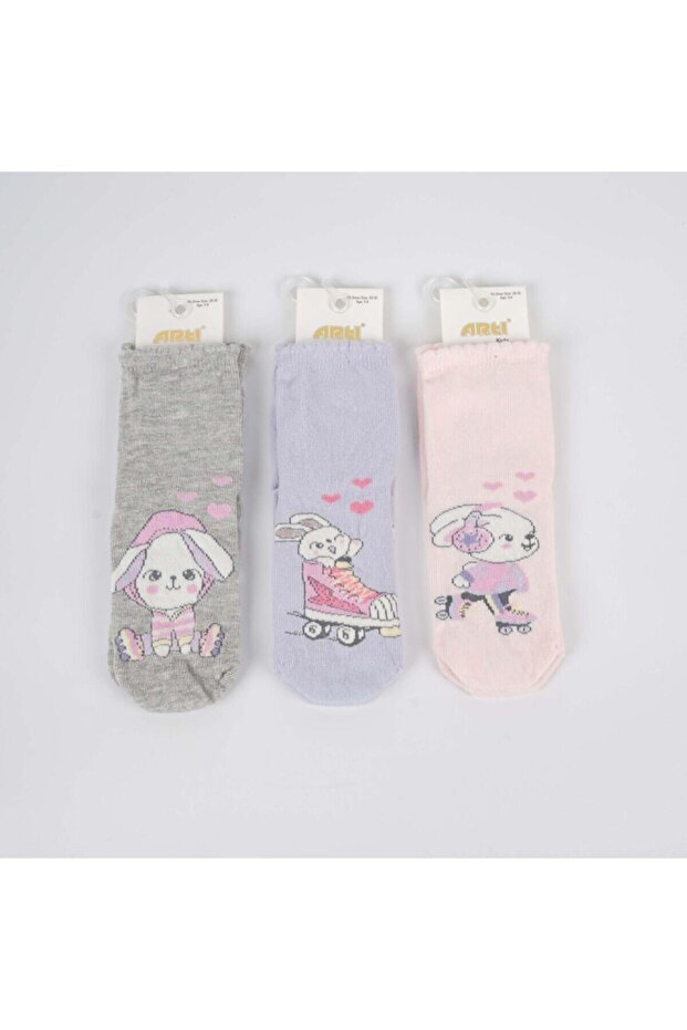 Skater 3-Piece Girl's Cotton Socks