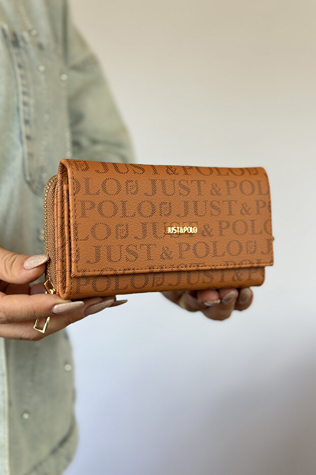 Large Size Horizontal Model Women's Wallet with Zipper and Cover Suitable for Daily Use 01 tan