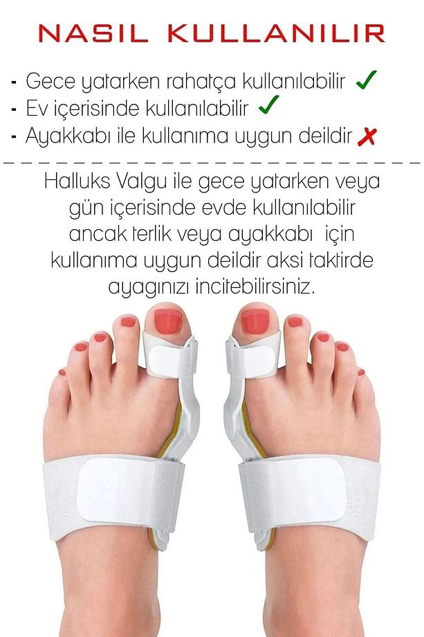 Atel Ayak Parmak Başparmak Düzeltici Kemik Çıkığı Düzleştirici Taraklı Ayaklar Için Aparat 2'li - 5