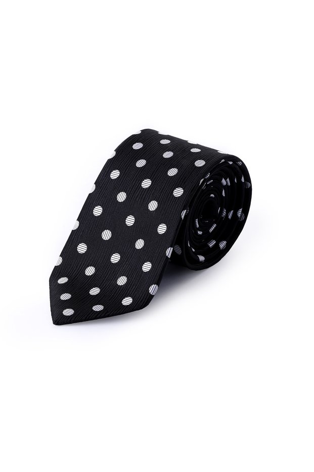 Black Patterned Classic Micro Tie