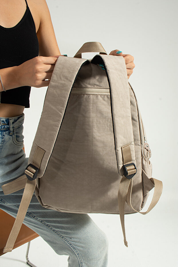 MEGA Large Size - Multi-Compartment Cream Lined Durable School Backpack - 5