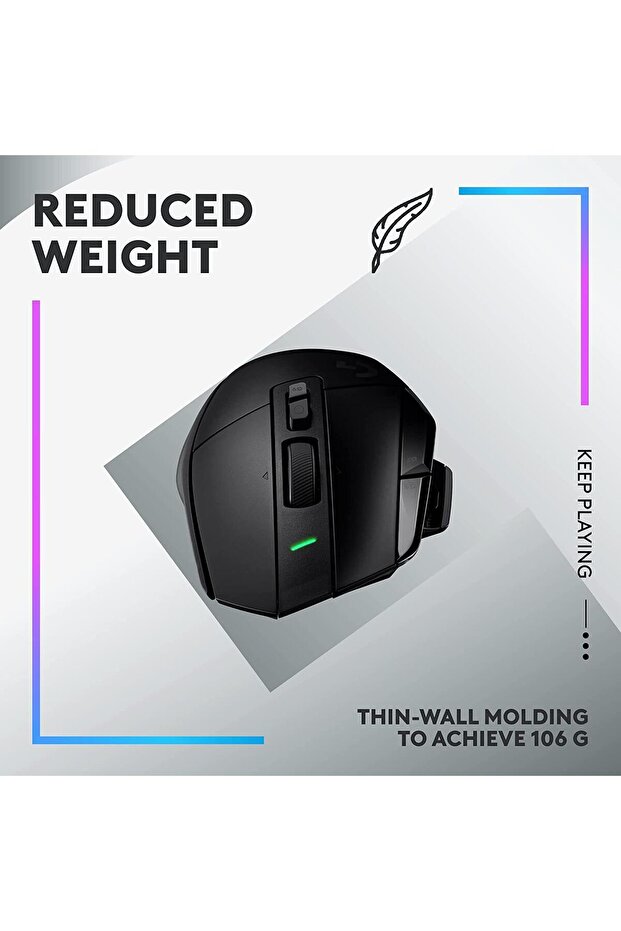 G G502 X Plus Kablosuz Hero 25K Sensörlü Rgb Aydınlatmalı Oyuncu Mouse - Siyah - 2