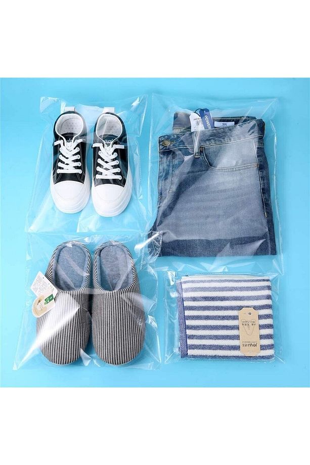25 Adet 28x35(30 5) Bantlı (YAPIŞKANLI) Şeffaf Jelatin Poşet Parlak Poşet Torba Paket - 2