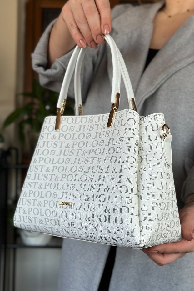 White Color 5 Compartment Women's Hand and Shoulder Bag Fast Shipping Quality Product 2120