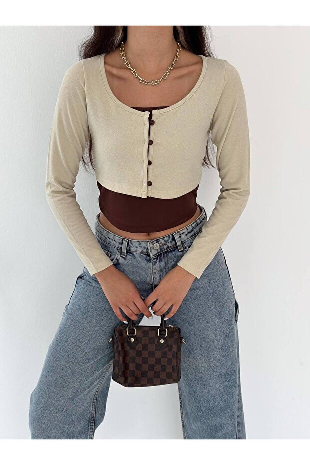 Buttoned Cardigan Set - 2