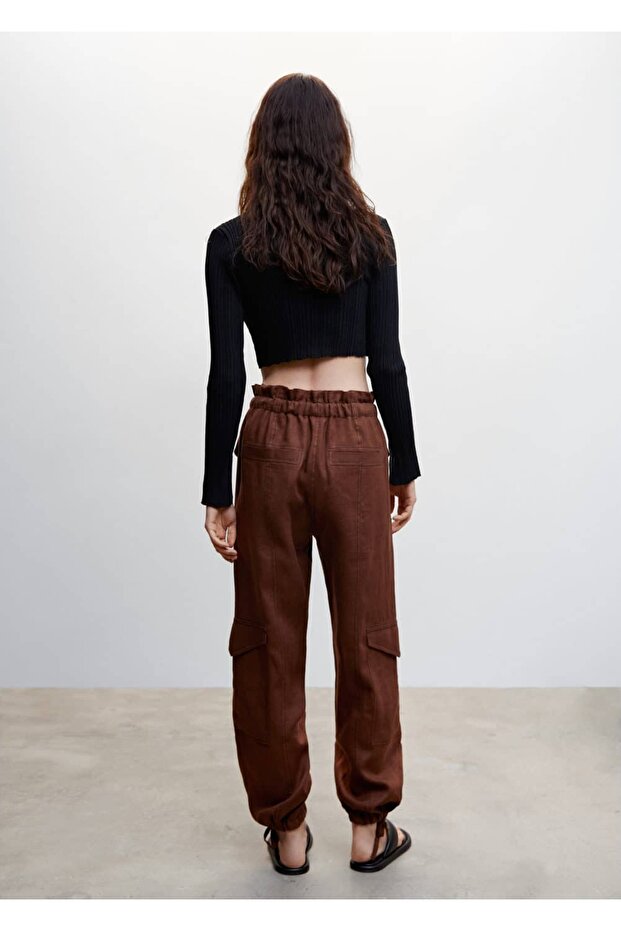 Keten Kargo Pantolon - 4