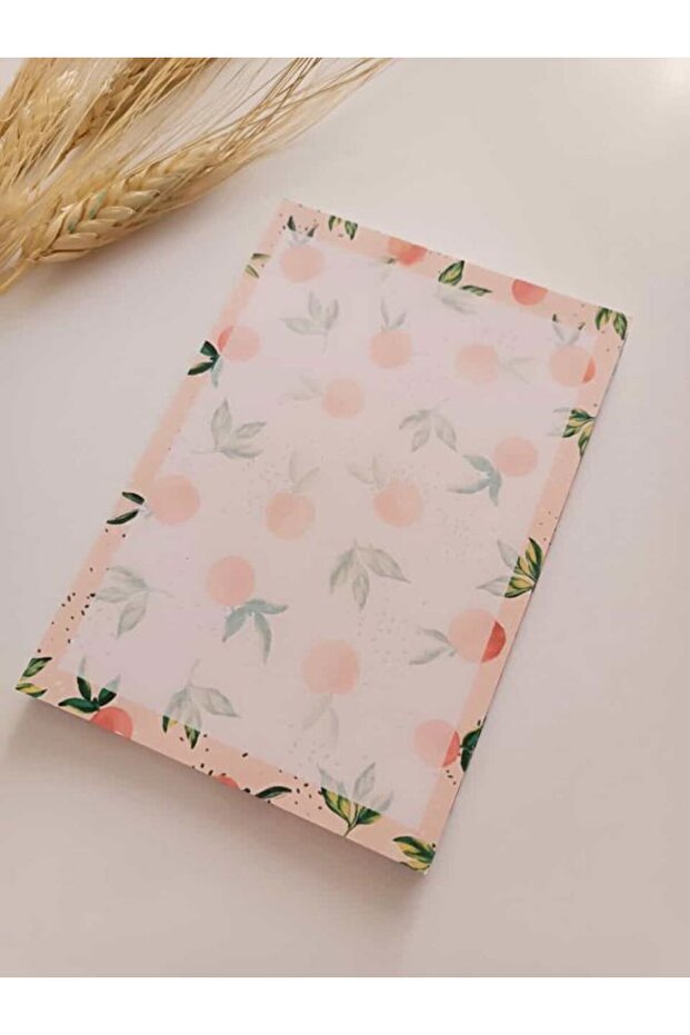 Figured A6 Size 40 Sheets Glue-on Checked Copart Notebook Orange - 1