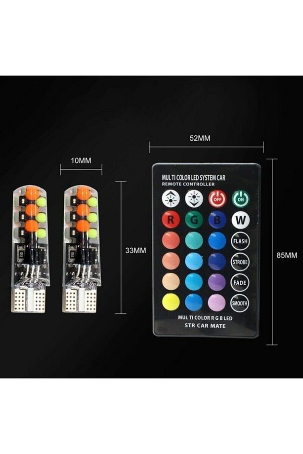Uzaktan Kumandalı T10 Çakarlı Renkli Led - 3