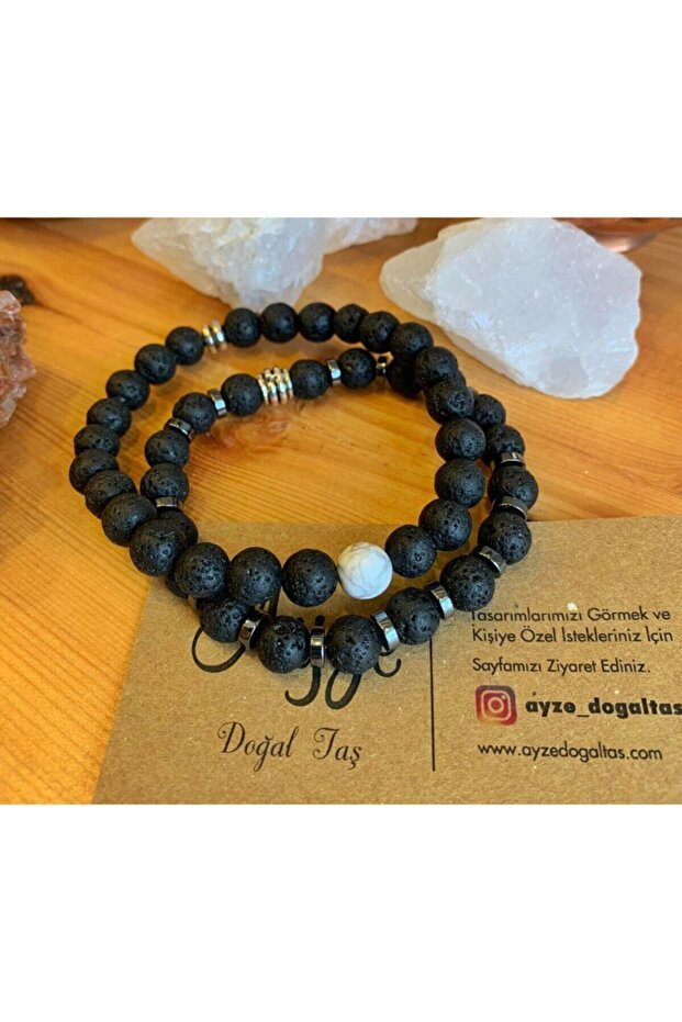 Lava Stone Bracelet Set