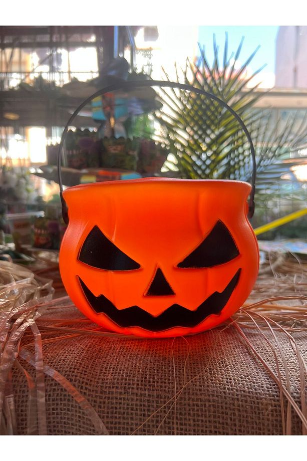 Halloween Orta Boy Balkabağı Şeker Kutusu 1 Adet 9*13 Cm No :2 Midi Orta Boy Halloween Şeker Kutusu - 1