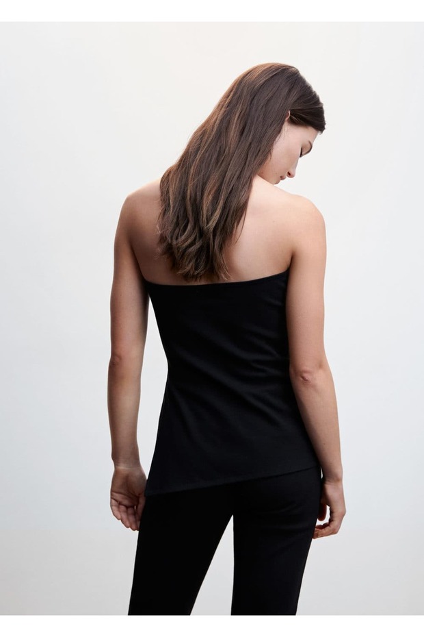 Delikli Bandeau Bluz - 4