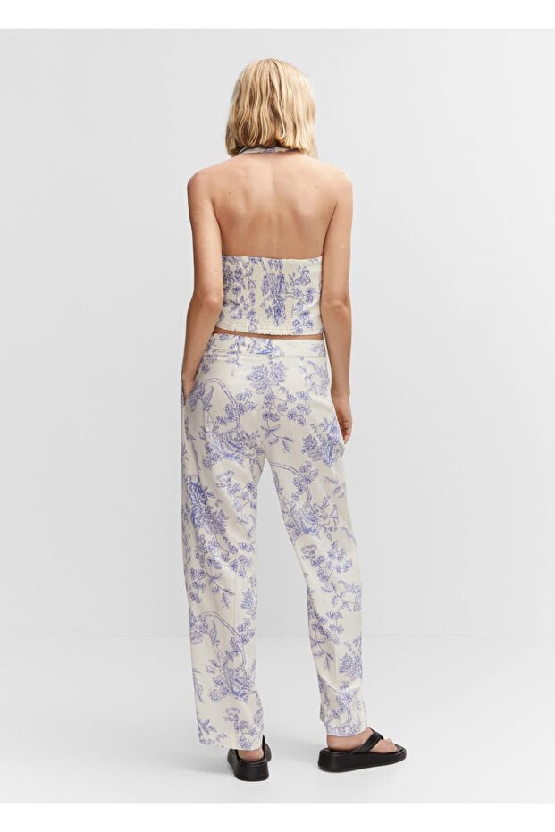 Gemusterte Leinenhose - 4