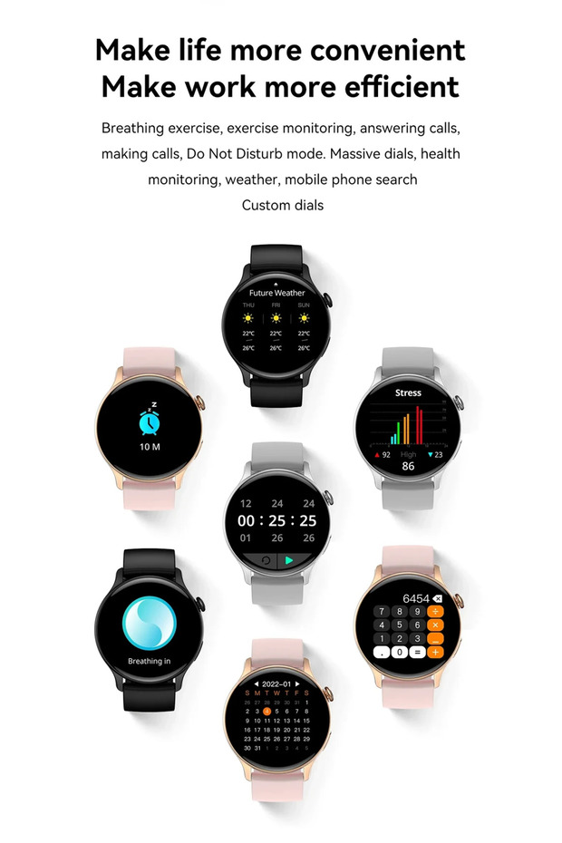 Watch G3 Pro Mini 42 Mm Android Ve Ios Tüm Akıllı Telefonlar Ile Uyumlu 2 Kordonlu Akıllı Saat - 7