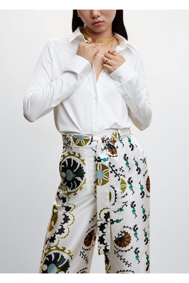 بنطلون ساتان منقوش - 5