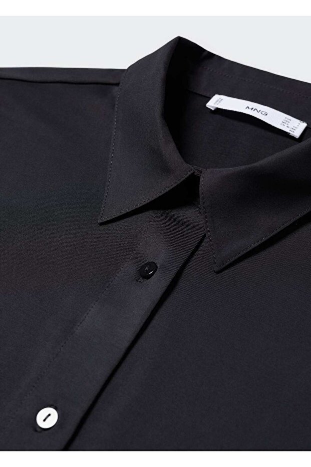 Dökümlü Düğmeli Gömlek - 6