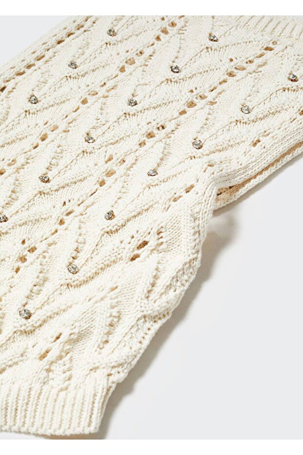 Stras detaylı triko bluz - 7