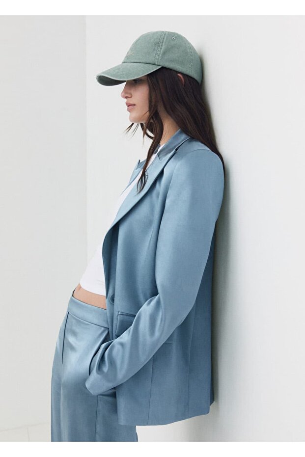 Saten Blazer Ceket - 8