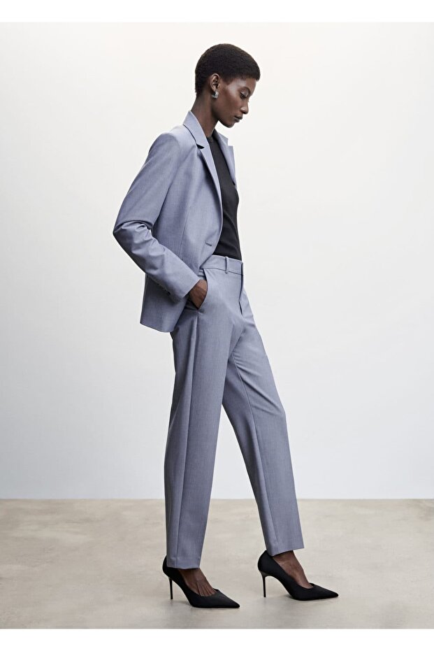 Gerade geschnittene Stoffhose - 8