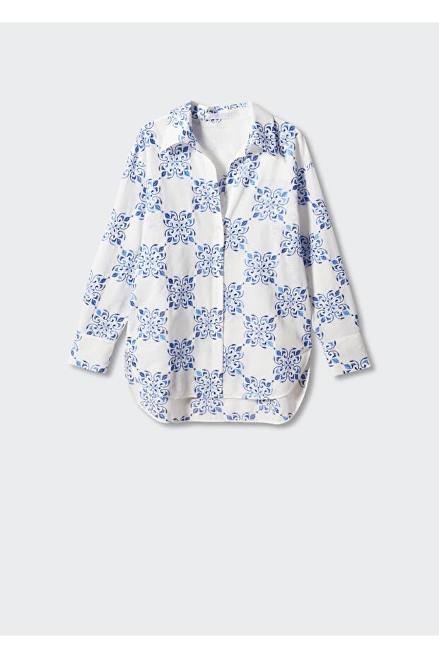 Işlemeli Geniş Kesim Gömlek - 3