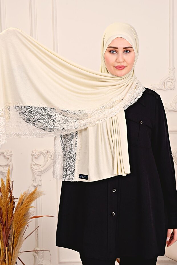 Penye Şal Dantelli - 5