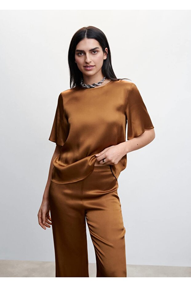 Saten Palazzo Pantolon - 6