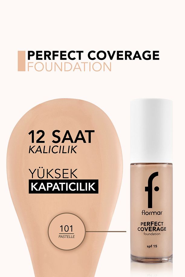 Perfect Coverage Yüksek Pigmentli & Yarı Parlak Bitişli SPF15 Fondöten - 5