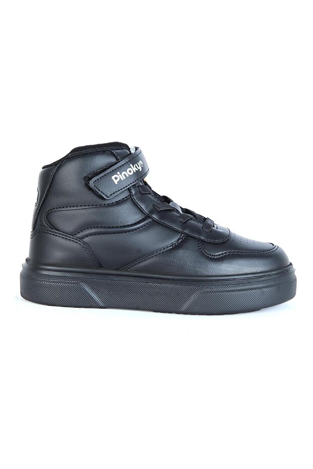 Black Velcro High-top Boy's Sports Shoes