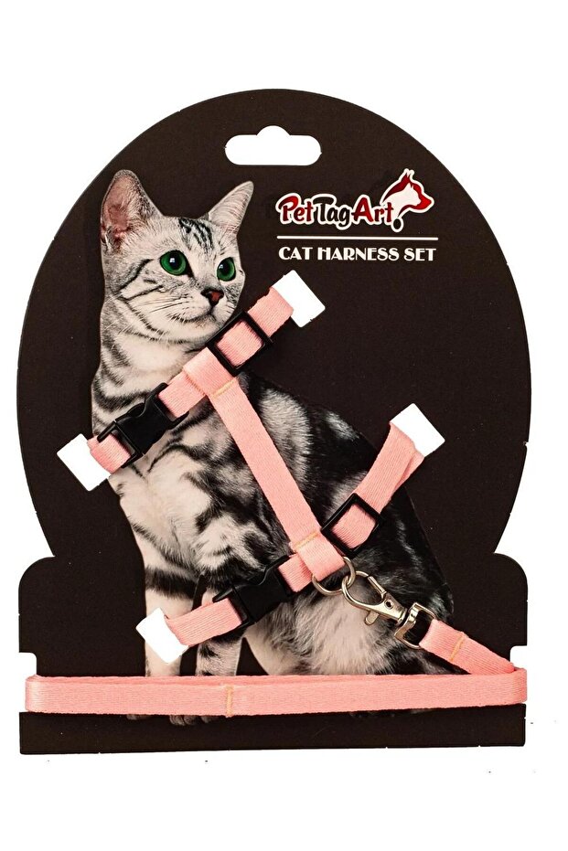 PetTagArt Adjustable Cat Collar Set Salmon 10 mm 110 cm